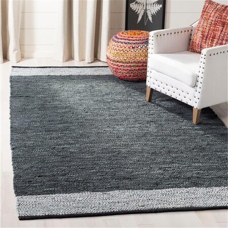 Safavieh Vintage Leather Contemporary Rectangle Hand Woven Rugs Grey & Silver - 8 x 10 ft. VTL201A-8